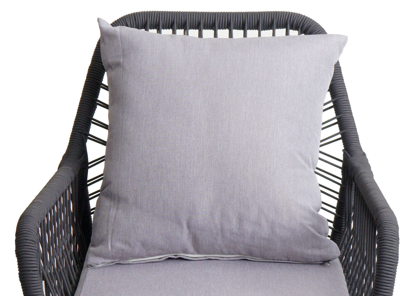 Cosmo Casa - Set van 2 Tuinstoelen - Zit- en Rugkussens - Aluminium - Touwgaas - Antraciet - Lichtgrijze Bekleding