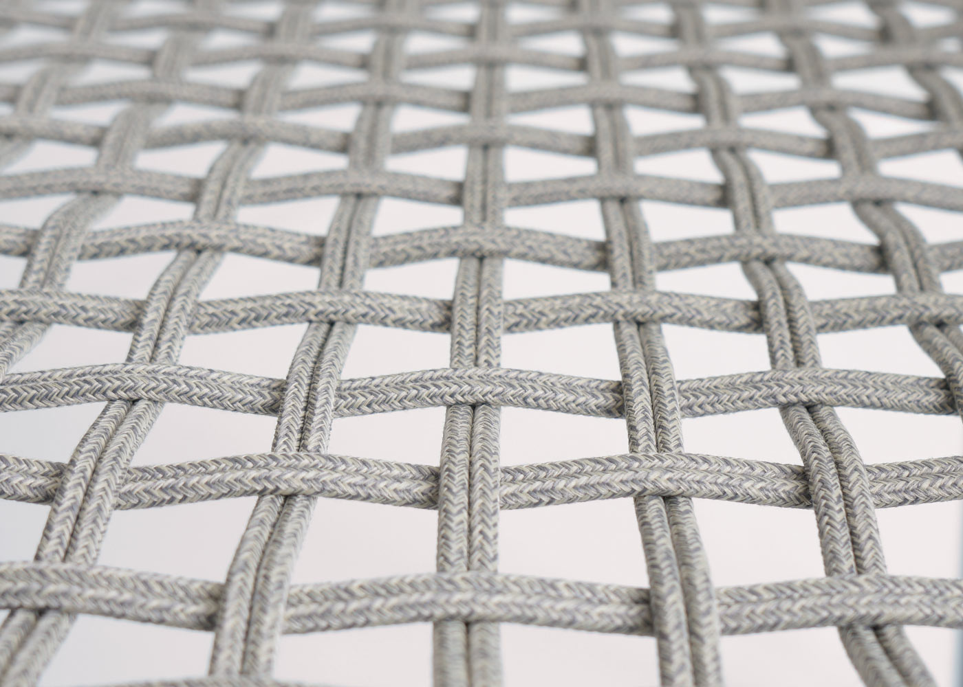 Cosmo Casa - Set van 2 Tuinstoelen - Zit en Rugleuning - Aluminium - Touwgaas - Lichtgrijs - Donkergrijze Bekleding