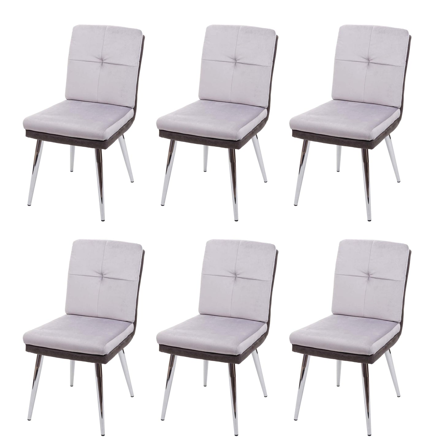 Cosmo Casa - Set van 2 Eetkamerstoelen - Gestoffeerd - Kunstleer - Grijs