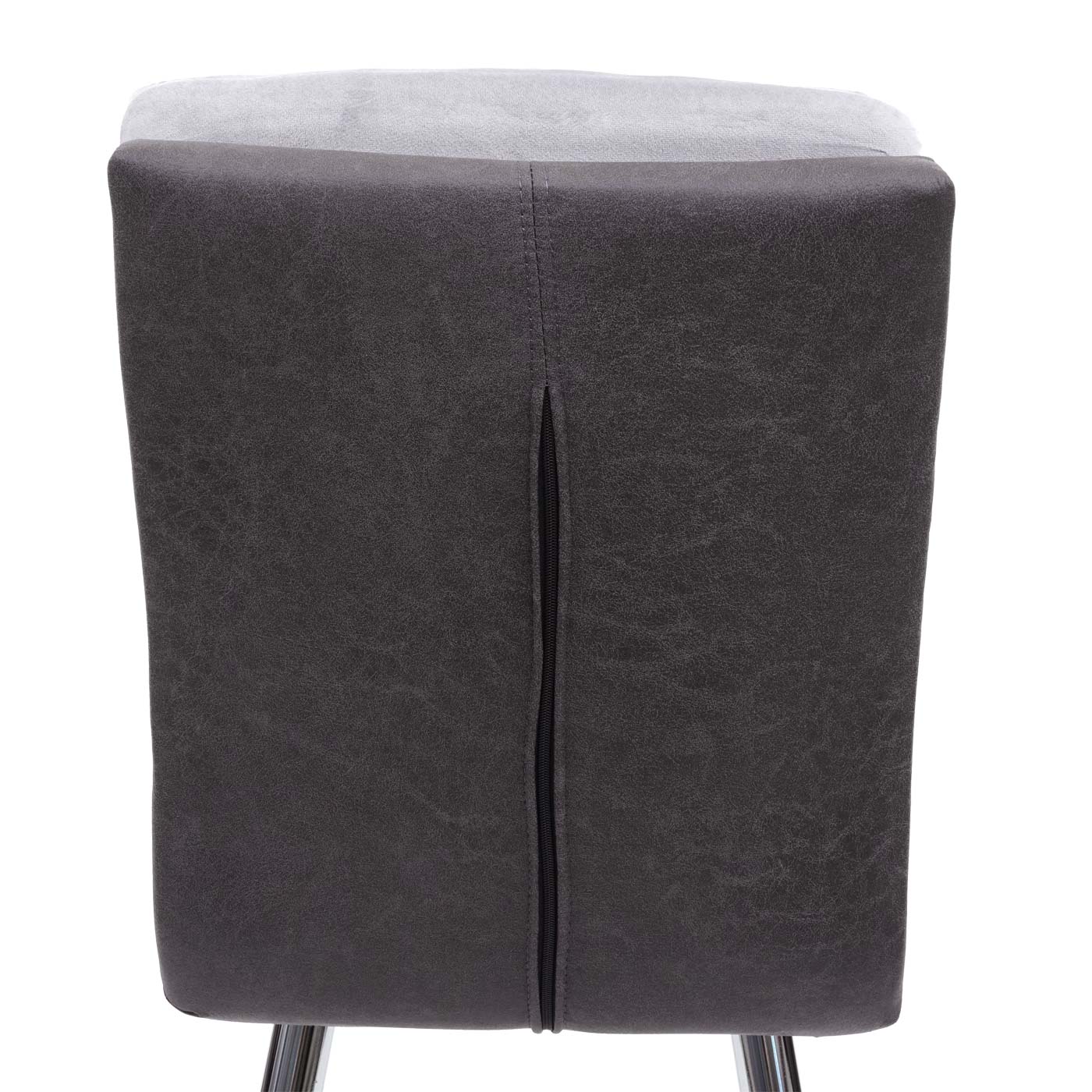 Cosmo Casa - Set van 2 Eetkamerstoelen - Gestoffeerd - Kunstleer - Grijs