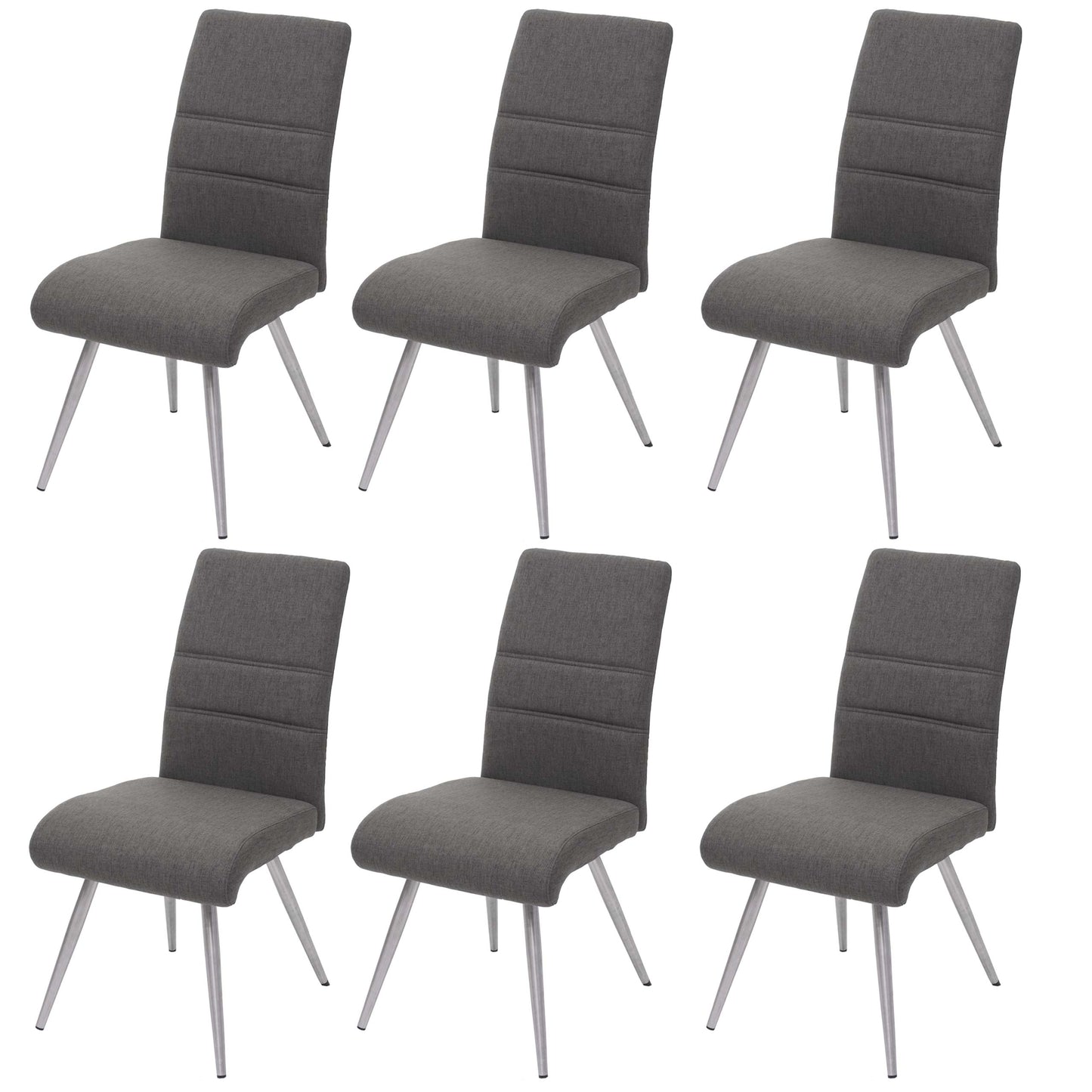 Cosmo Casa - Set van 6 Eetkamerstoelen - Stof & Textiel - Grijsbruin