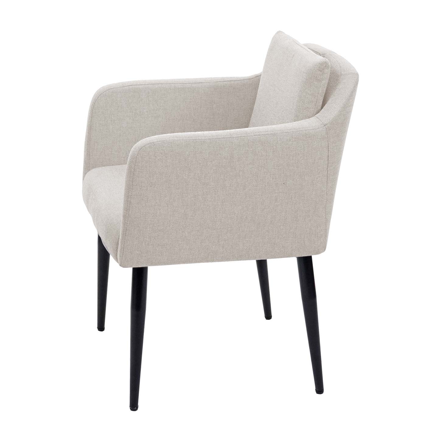 Cosmo Casa - Set van 6 Eetkamerstoelen - Keukenstoel Fauteuil - Stoftextiel - Crèmebeige