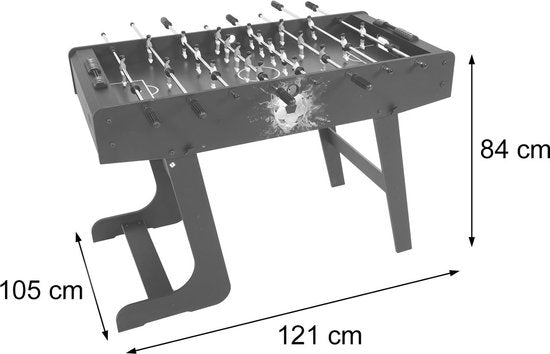 Cosmo Casa Tafelvoetbaltafel - Tafelvoetbal - Opvouwbaar - 84x121x105cm - Zwart