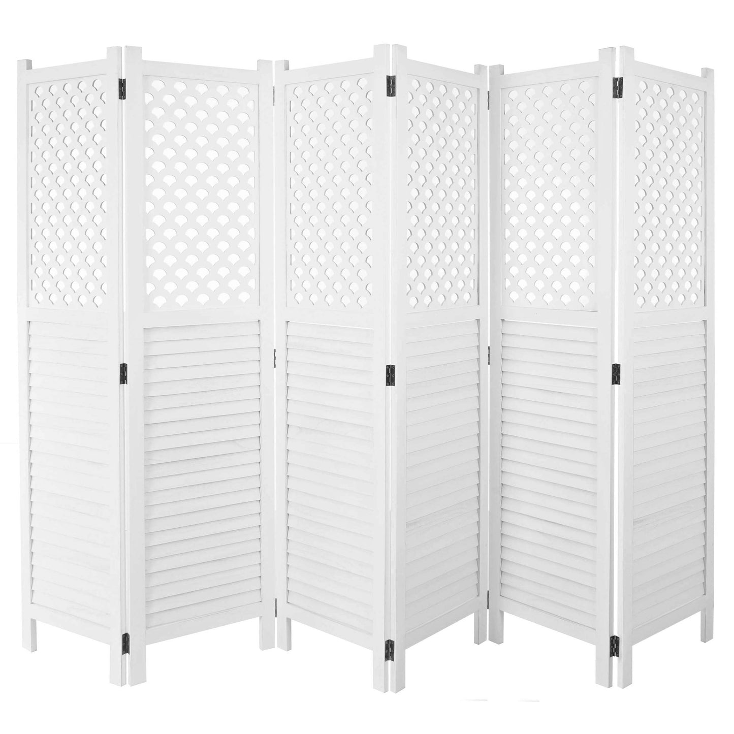 Cosmo Casa - Paravent - Ornament - Metaal - Wit - 170×245 cm