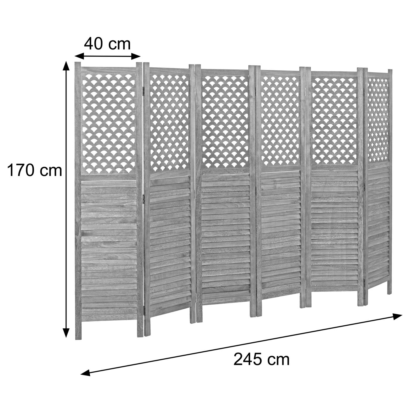 Cosmo Casa - Paravent - Ornament - Metaal - Wit - 170×245 cm