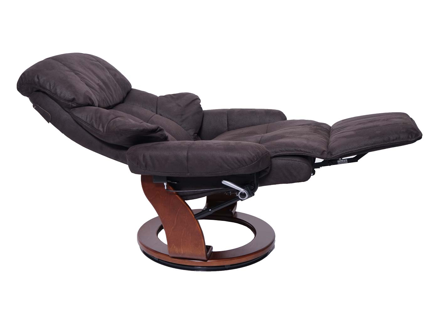 Cosmo Casa - TV-stoel - Relax - Textiel & Hout - Bruin-Zwart & Walnoot