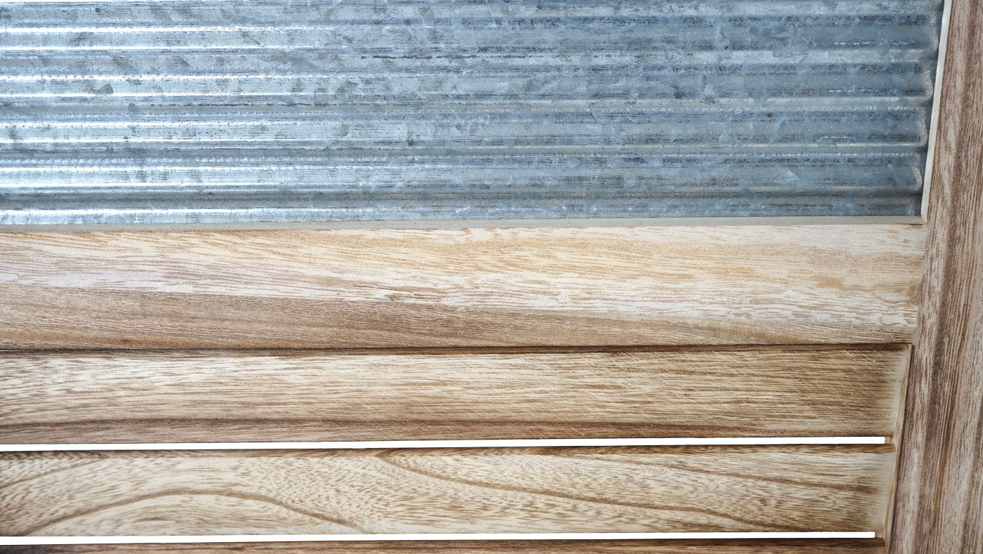 Cosmo Casa - Paravent - Privacyscherm - Hout & Metaal - 170×160×2 cm