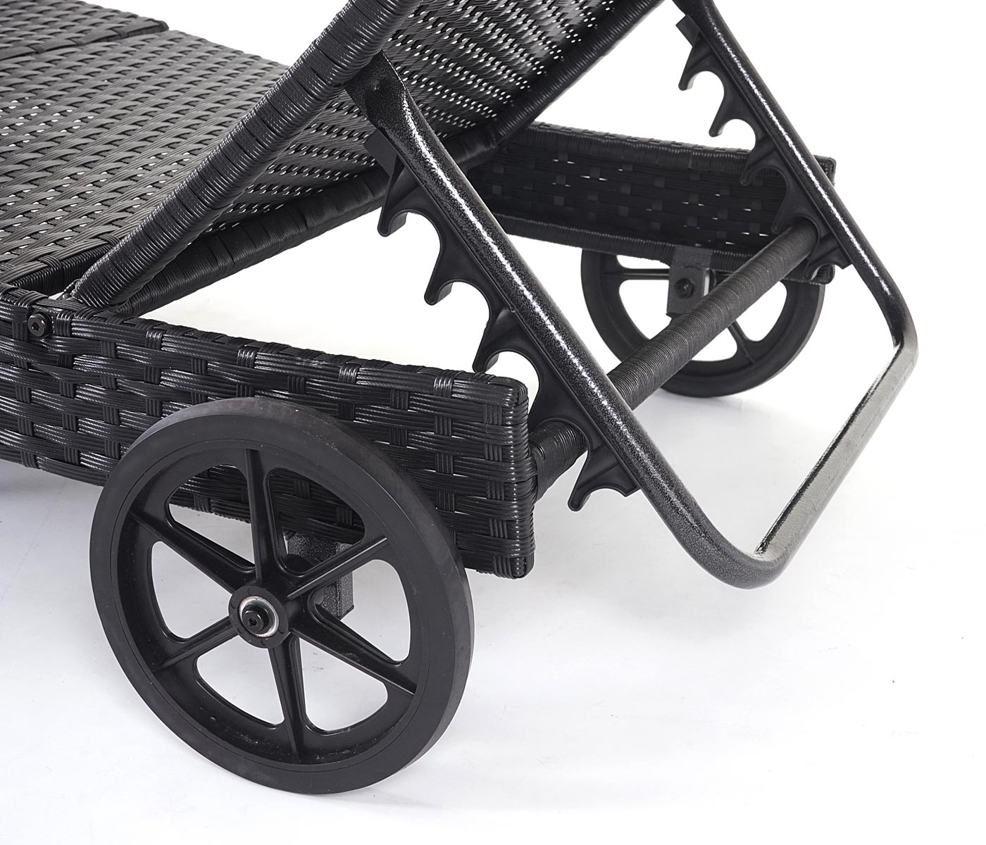 Cosmo Casa - Ligstoel - Relax - Polyrotan - Antraciet - kussen beige