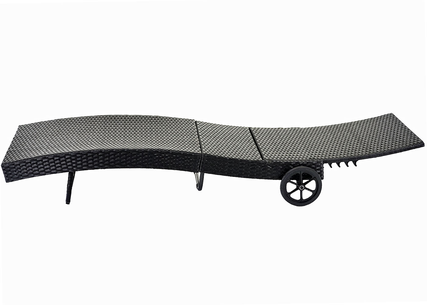 Cosmo Casa - Ligstoel - Relax - Polyrotan - Antraciet - kussen donkergrijs