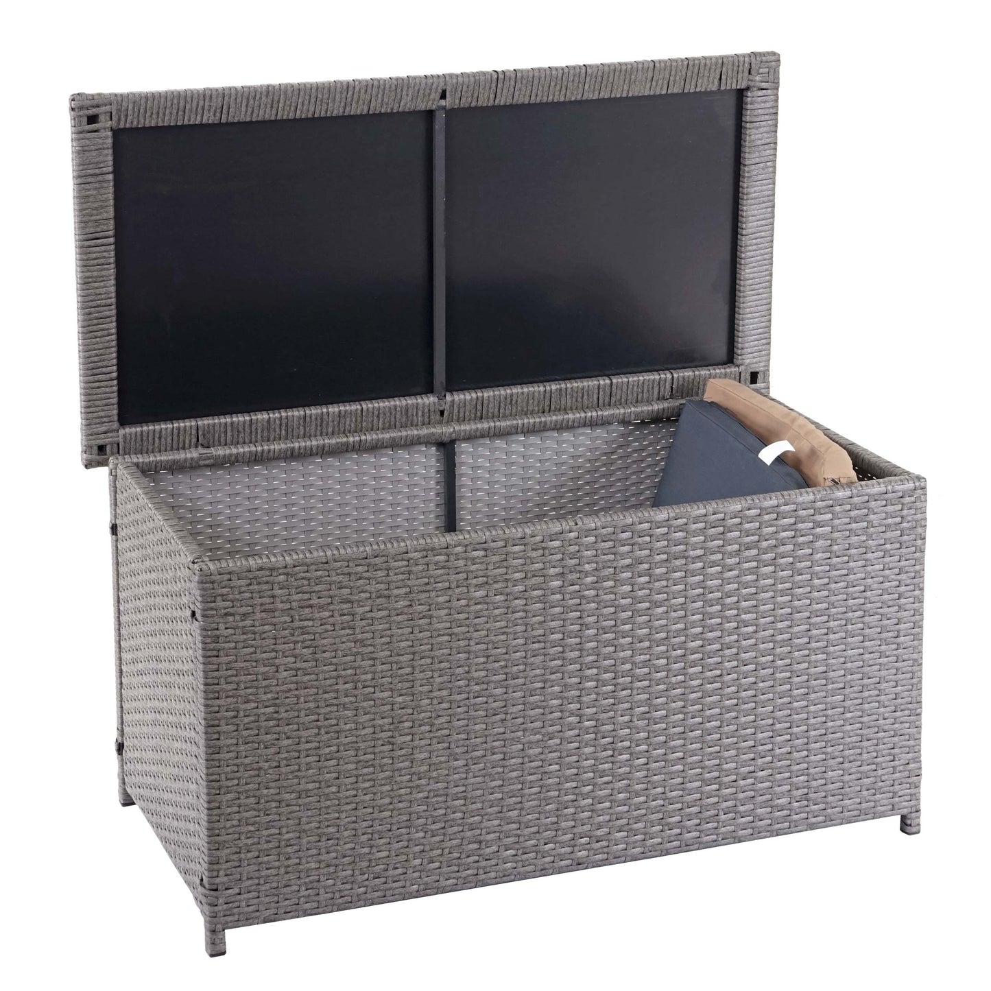 Cosmo Casa - Kussenbox - Basic - Polyrotan - Basic Grey - 51×115×59 cm