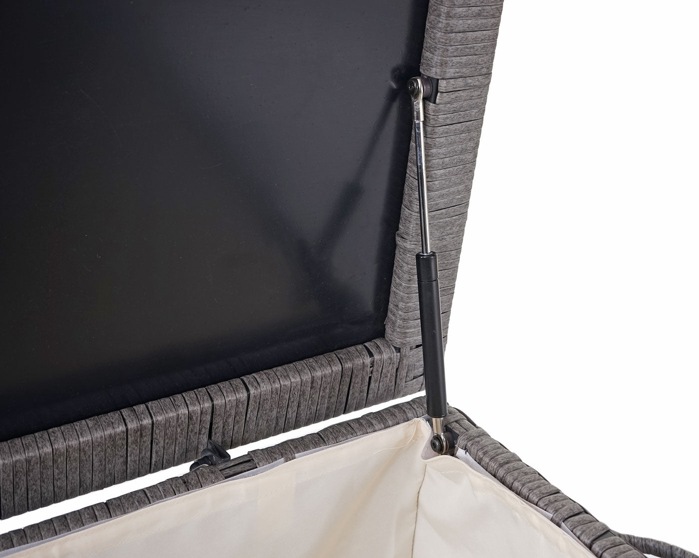 Cosmo Casa - Kussenbox - Premium - Polyrotan - Grijs - 51×115×59 cm