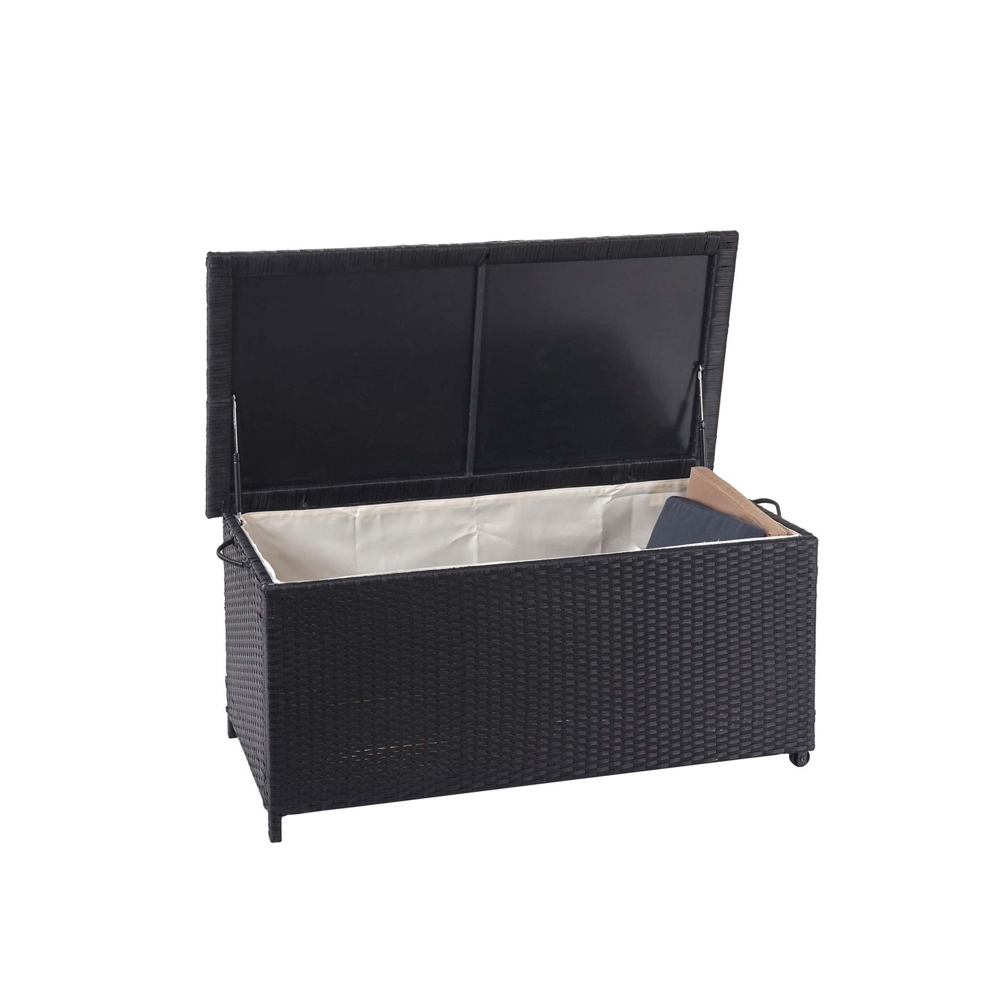 Cosmo Casa - Kussenbox - Premium - Polyrotan - Zwart - 51×100×50 cm