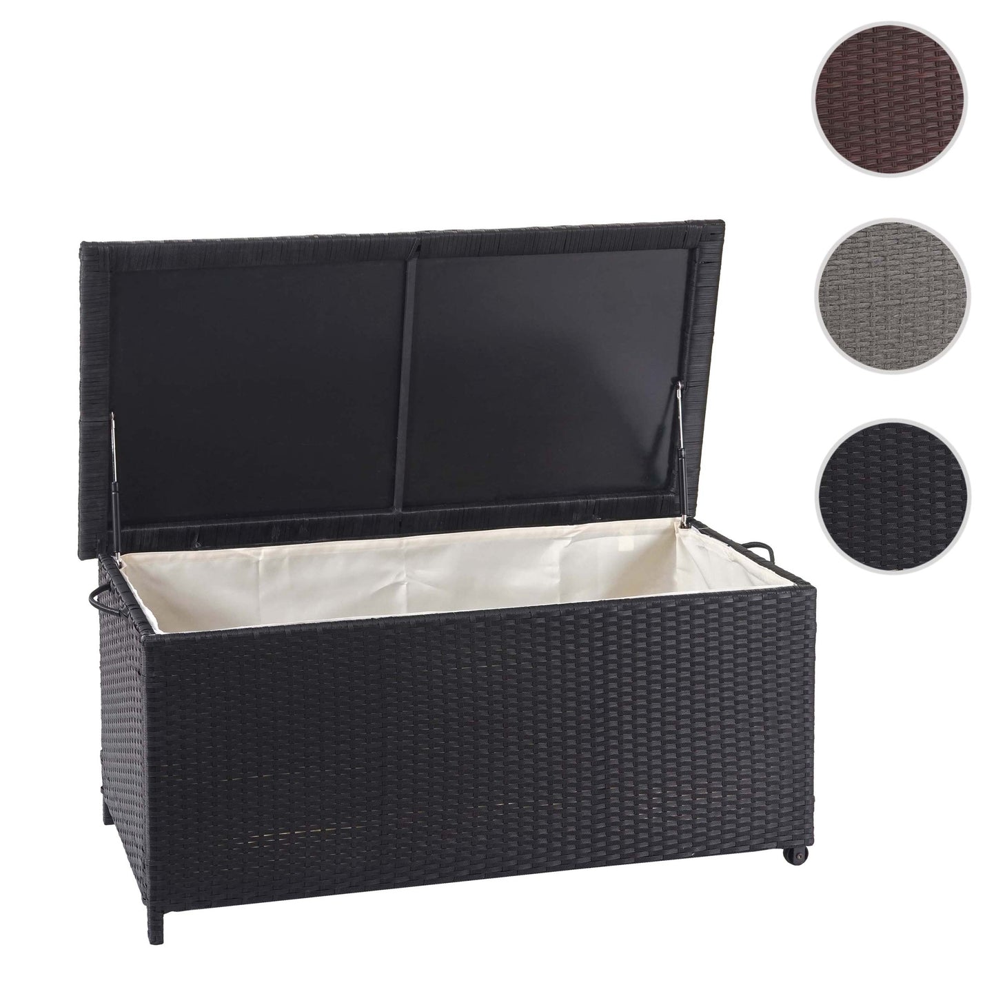 Cosmo Casa - Kussenbox - Premium - Polyrotan - Zwart - 51×100×50 cm