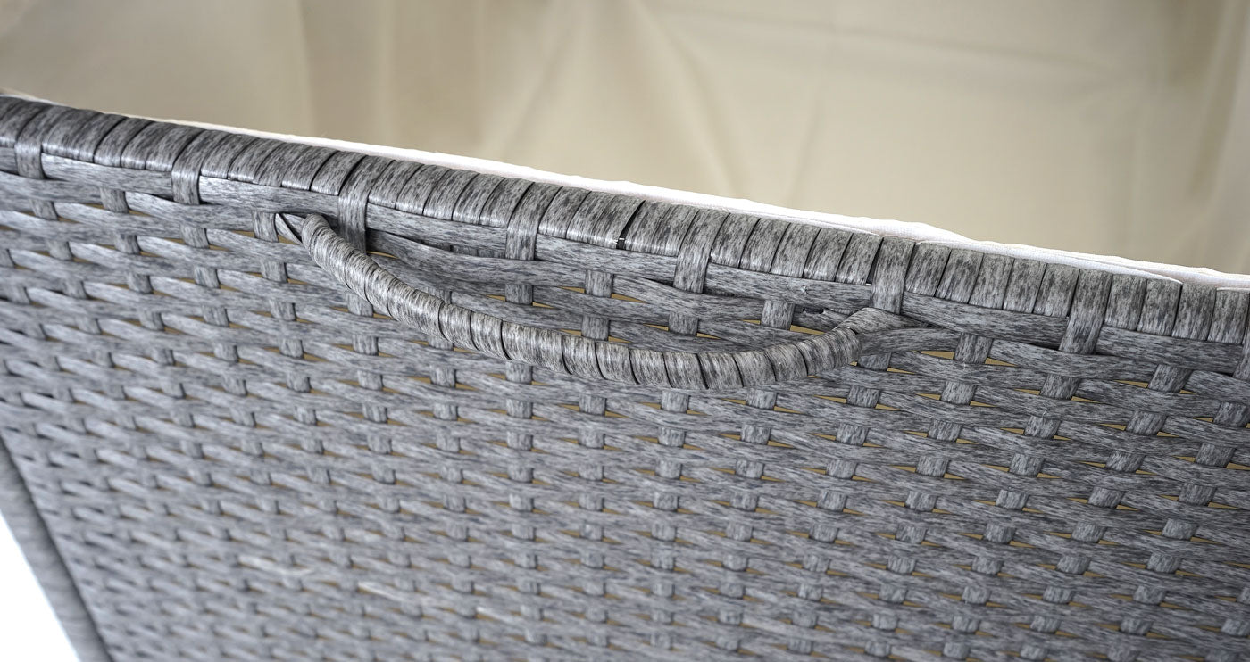 Cosmo Casa - Kussenbox - Premium - Polyrotan - Grijs - 80×160×94 cm