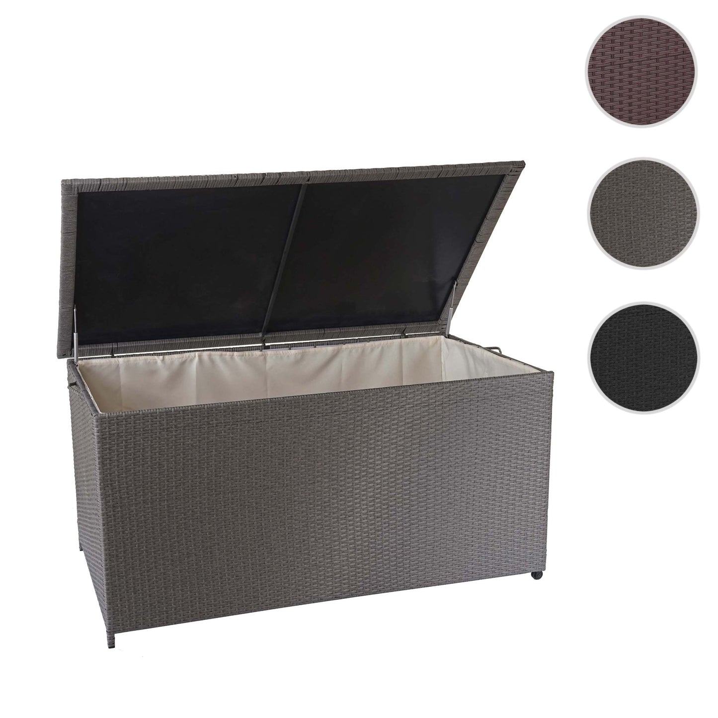 Cosmo Casa - Kussenbox - Premium - Polyrotan - Grijs - 80×160×94 cm