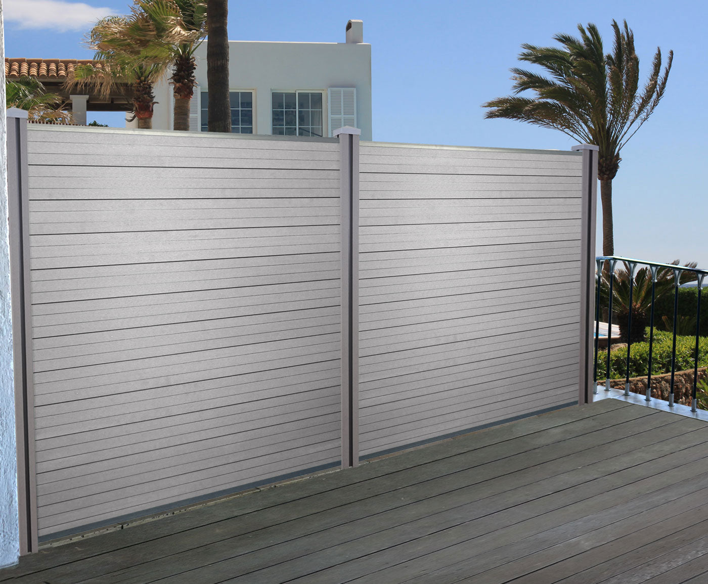 Cosmo Casa - WPC paal - Insteeksysteem - WPC - Grijs - 1,88 m