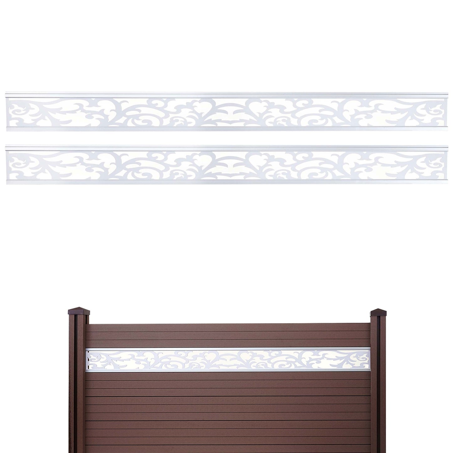 Cosmo Casa - Set van 2 Decoratieve panelen - Gevelbekleding - WPC - Wit - 16×177 cm