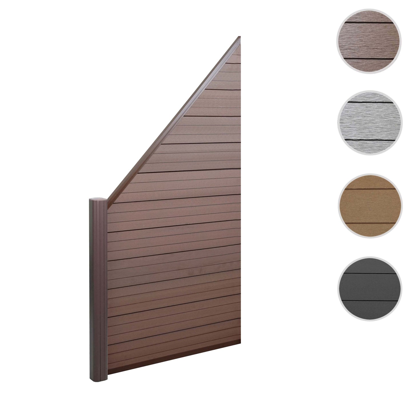 Cosmo Casa - WPC privacyscherm - Verl engstuk schuin links - WPC - Bruin - 0,95 m