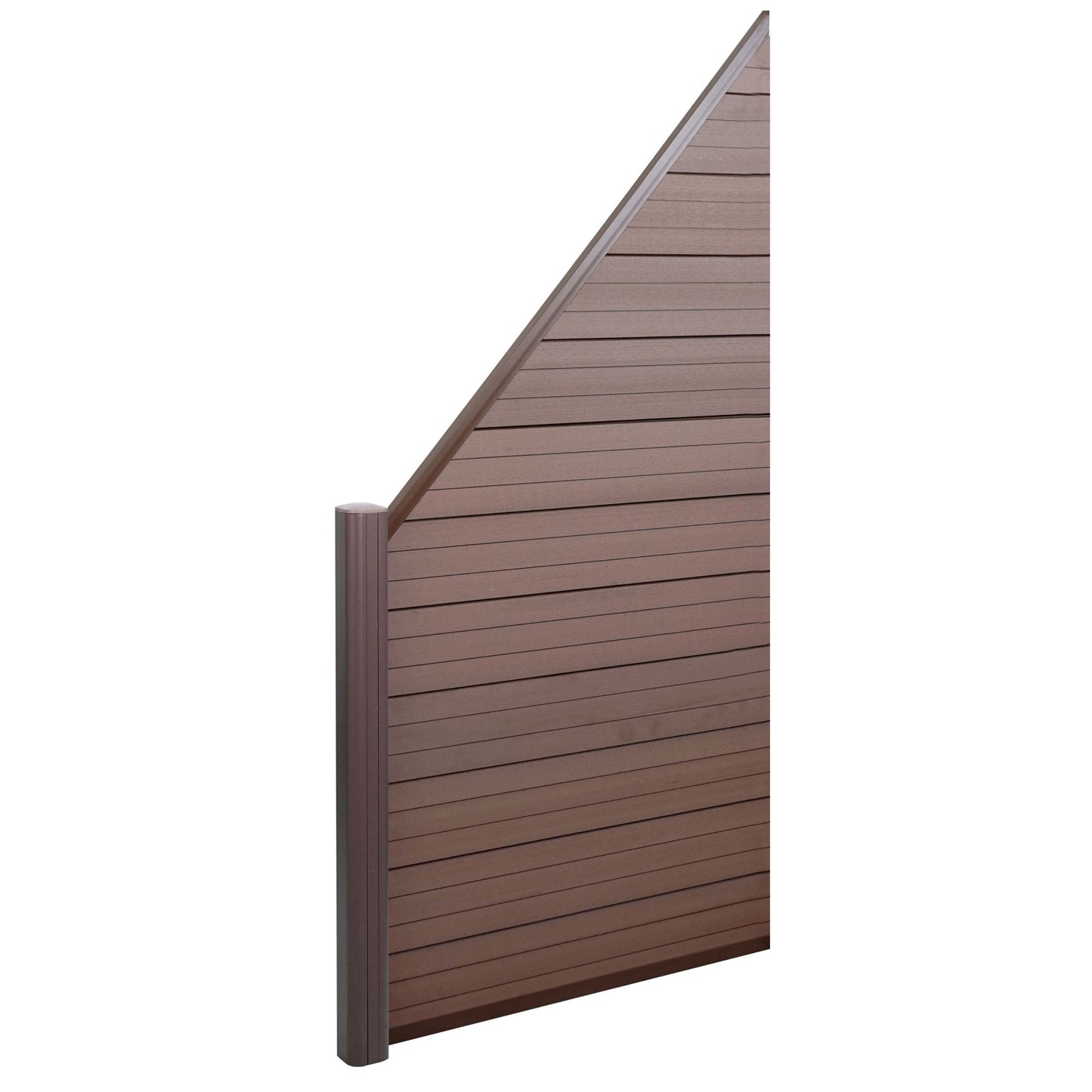 Cosmo Casa - WPC privacyscherm - Verl engstuk schuin links - WPC - Bruin - 0,95 m