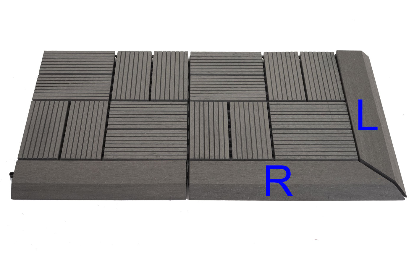 Cosmo Casa - Set van 2 Afsluitstrips - Recht - WPC houtlook - Antraciet - zonder haken