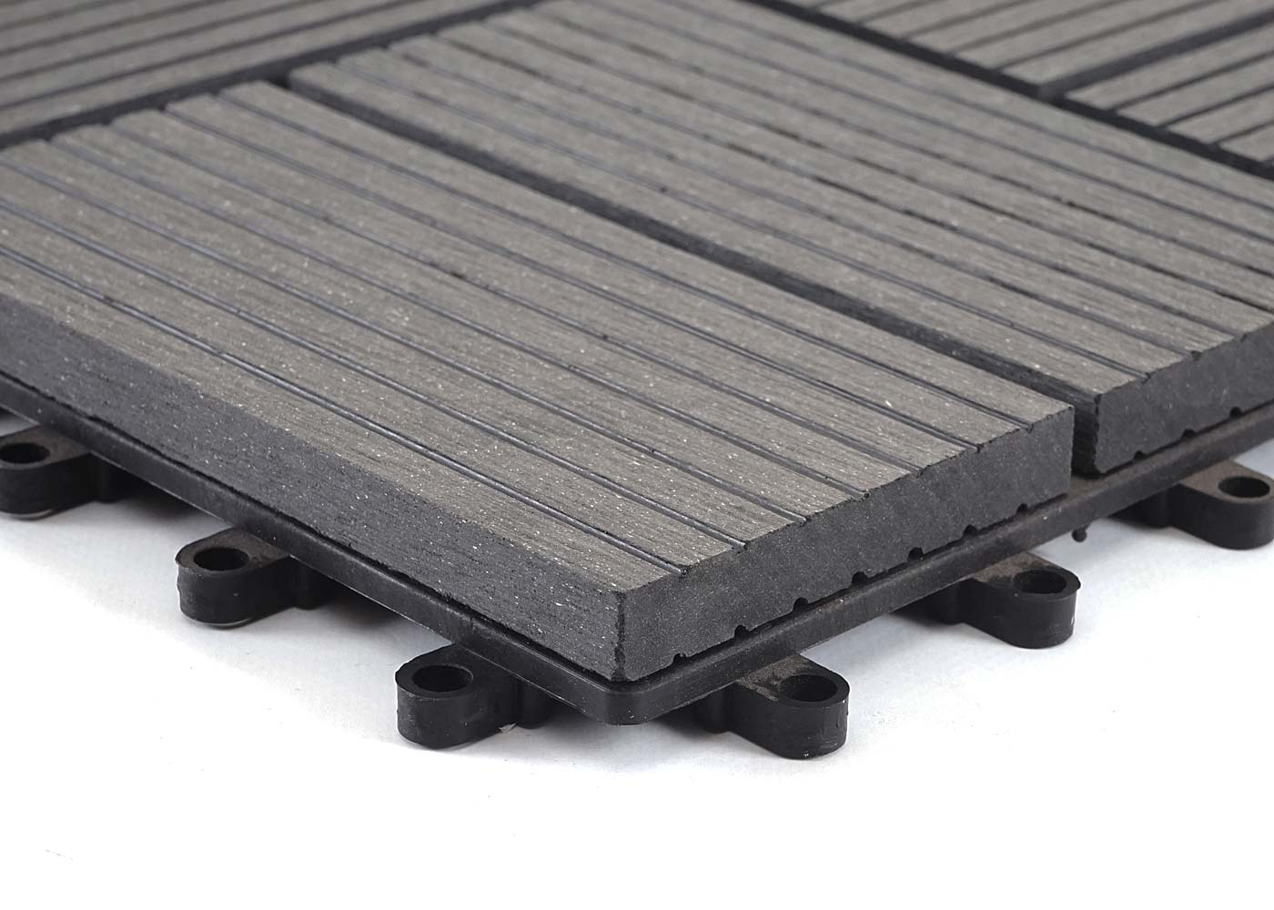 Cosmo Casa - Vloertegel - Premium - WPC houtlook - Antraciet - 30×30 cm - 1 m² - vierkant