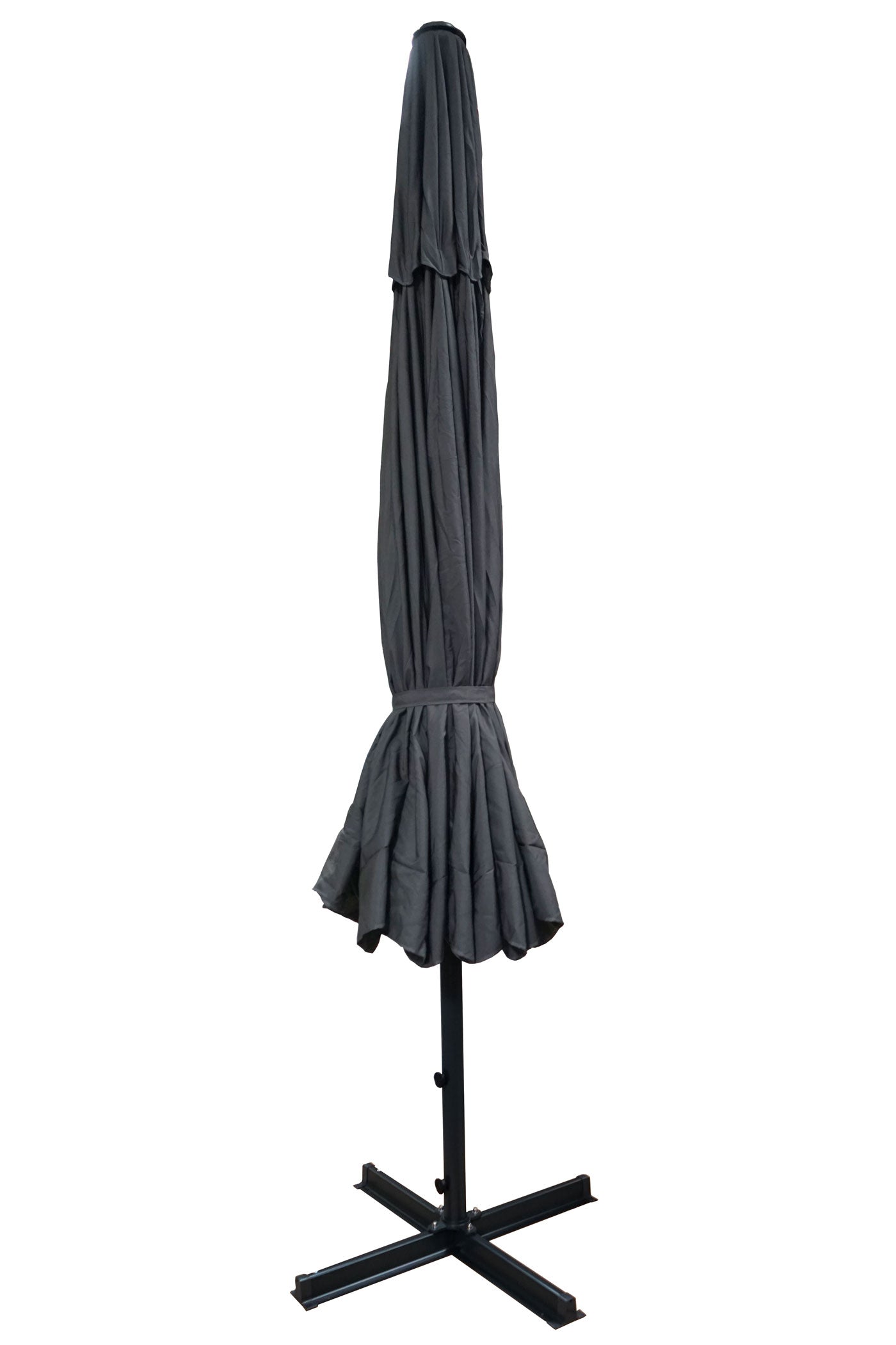 Cosmo Casa - Horecaparasol - Met volant - Polyester & Aluminium - Antraciet - Ø5 m - 28 kg - Zonder standaard