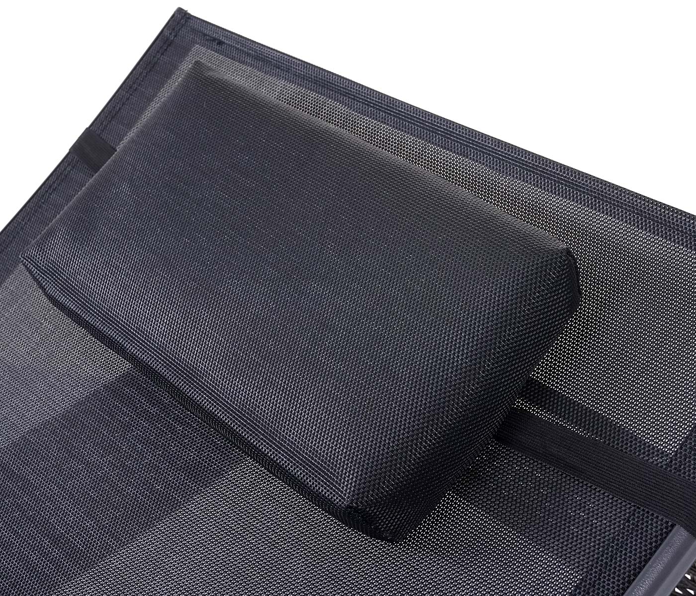 Cosmo Casa - Ligstoel - Relax - Polyrotan - Grijs - hoes zwart