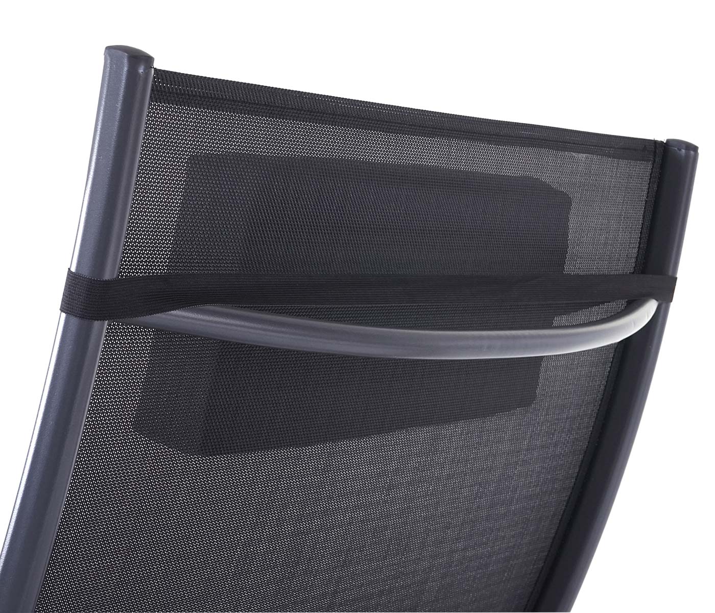 Cosmo Casa - Ligstoel - Relax - Polyrotan - Grijs - hoes zwart