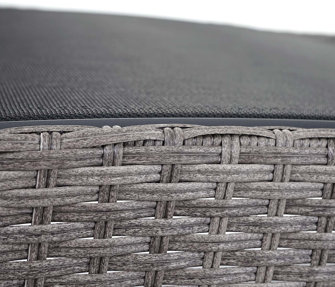 Cosmo Casa - Ligstoel - Relax - Polyrotan - Grijs - hoes zwart