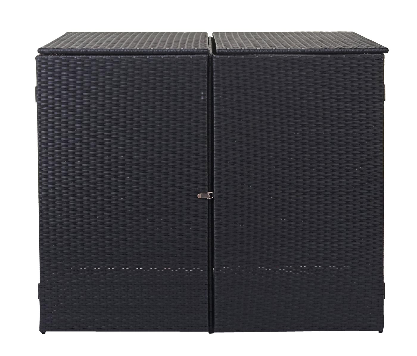 Cosmo Casa - Afvalbakdeksel - 2-delig - Polyrotan - Zwart - 2×120 l