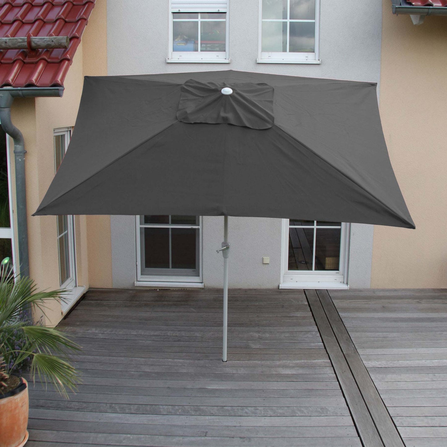 Cosmo Casa - Tuinparasol - Kantelbaar - Polyester & Aluminium - Antraciet - rechthoekig UV-bescherming 50+ - 2×3 m