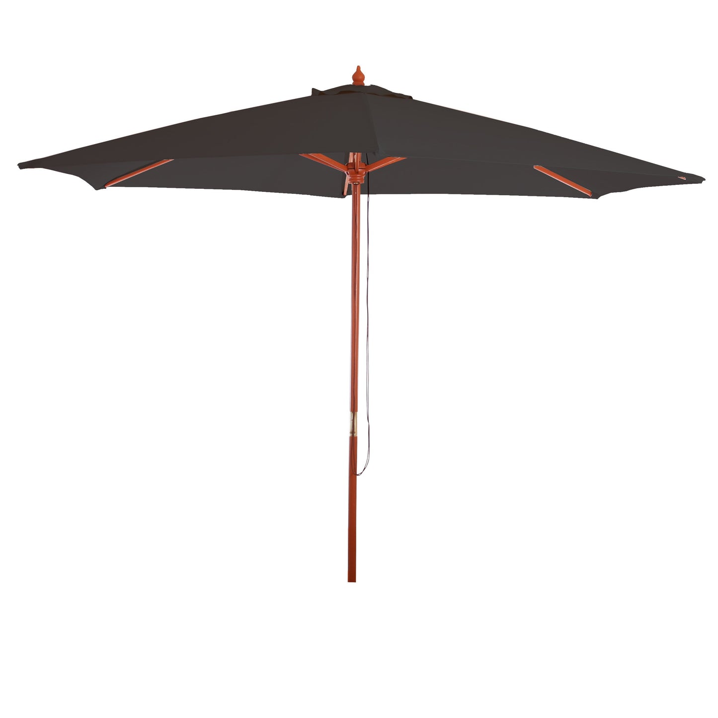 Cosmo Casa - Parasol - Markt - Polyester & Hout - Antraciet - 3 m