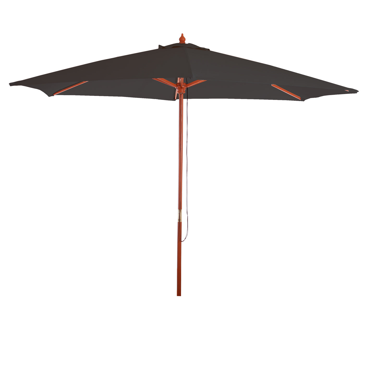 Cosmo Casa - Parasol - Markt - Polyester & Hout - Antraciet - 3 m