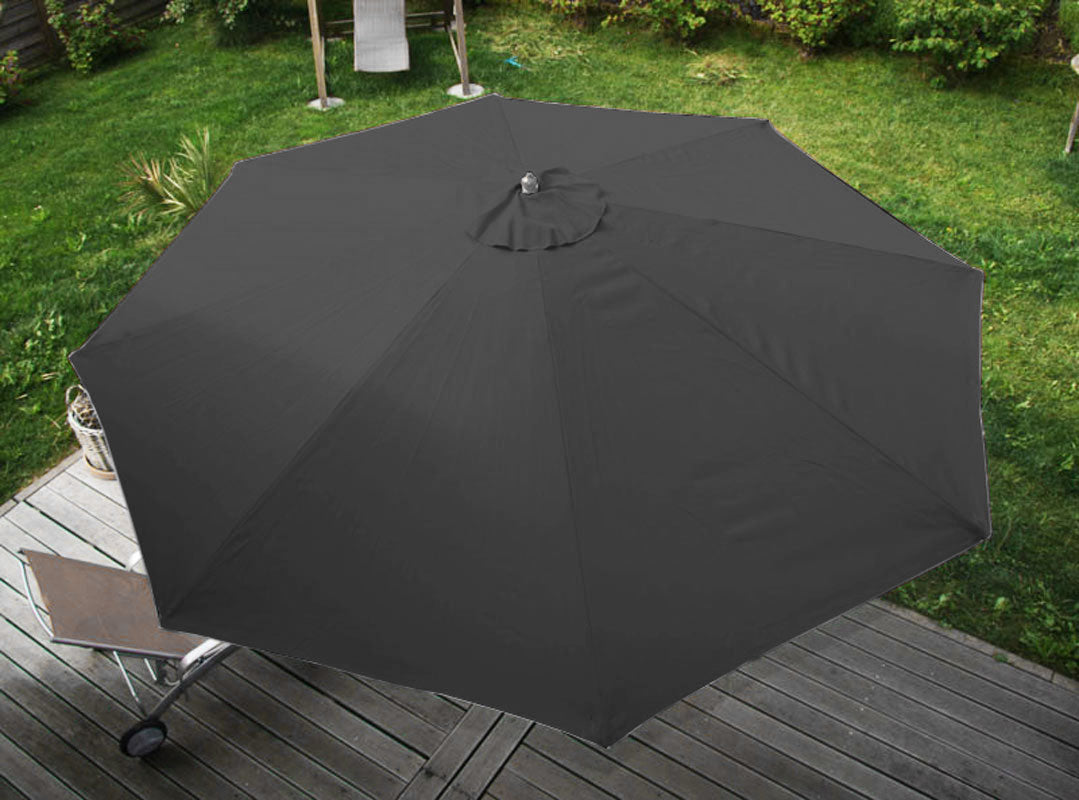 Cosmo Casa - Parasol - Markt - Polyester & Hout - Antraciet - 3,5 m