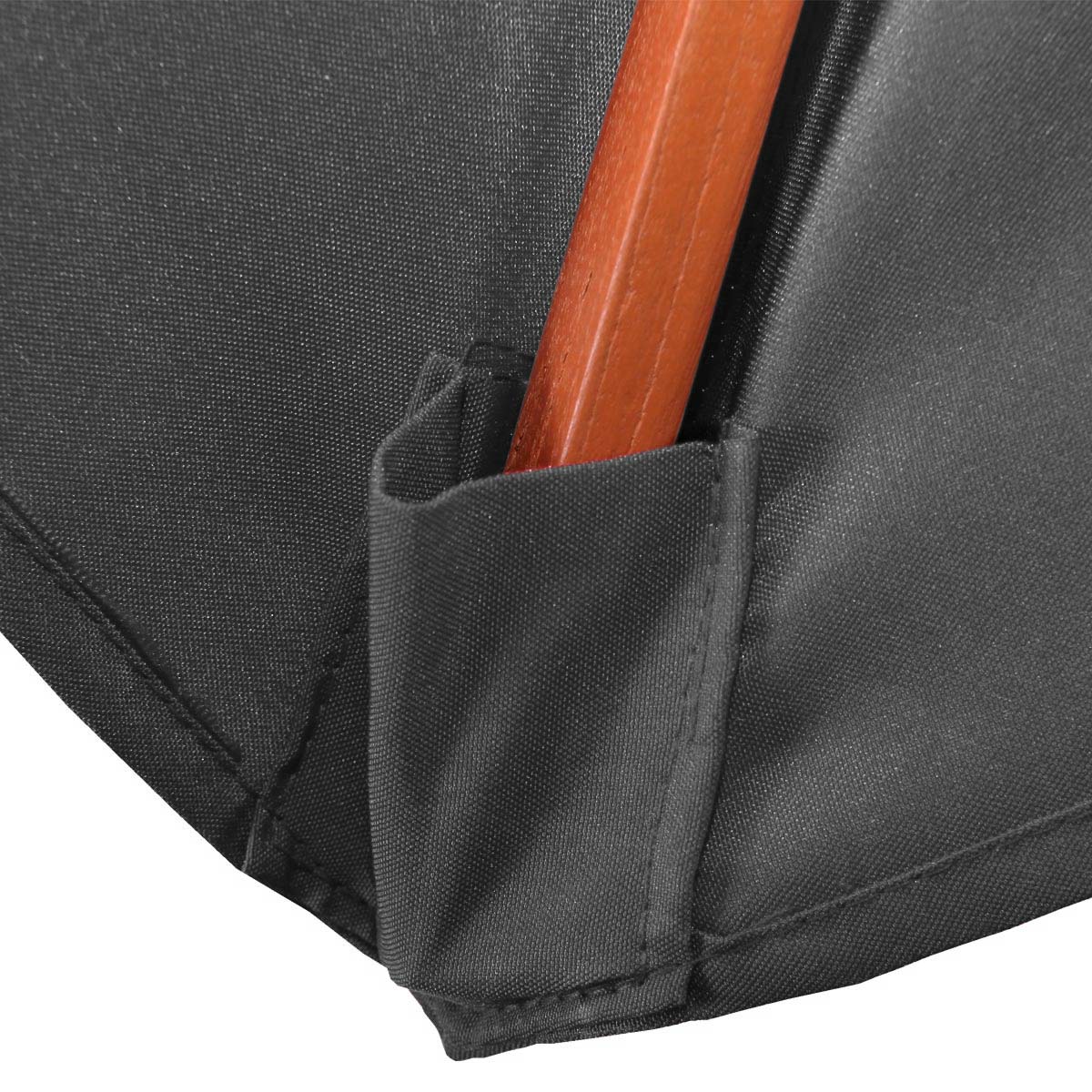 Cosmo Casa - Parasol - Markt - Polyester & Hout - Antraciet - 3,5 m