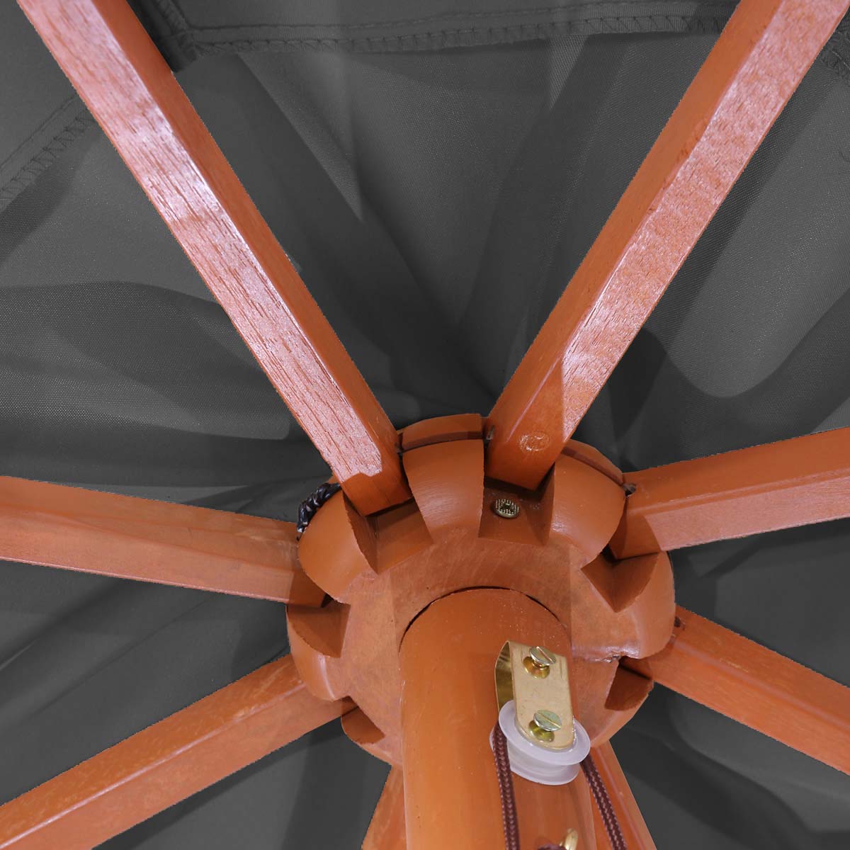 Cosmo Casa - Parasol - Markt - Polyester & Hout - Antraciet - 3,5 m