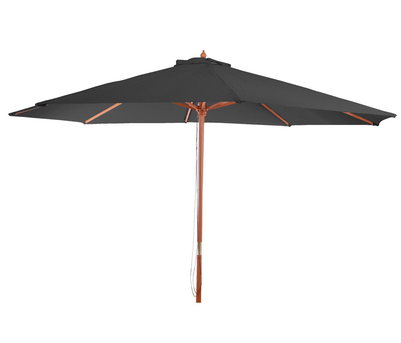 Cosmo Casa - Parasol - Markt - Polyester & Hout - Antraciet - 3,5 m