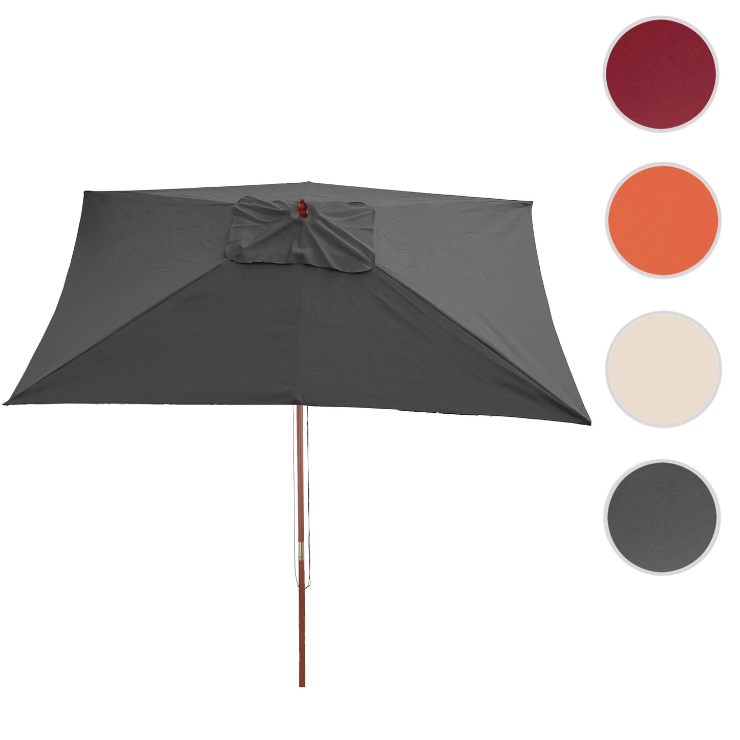 Cosmo Casa - Parasol - Markt - Polyester & Hout - Antraciet - 2×3 m