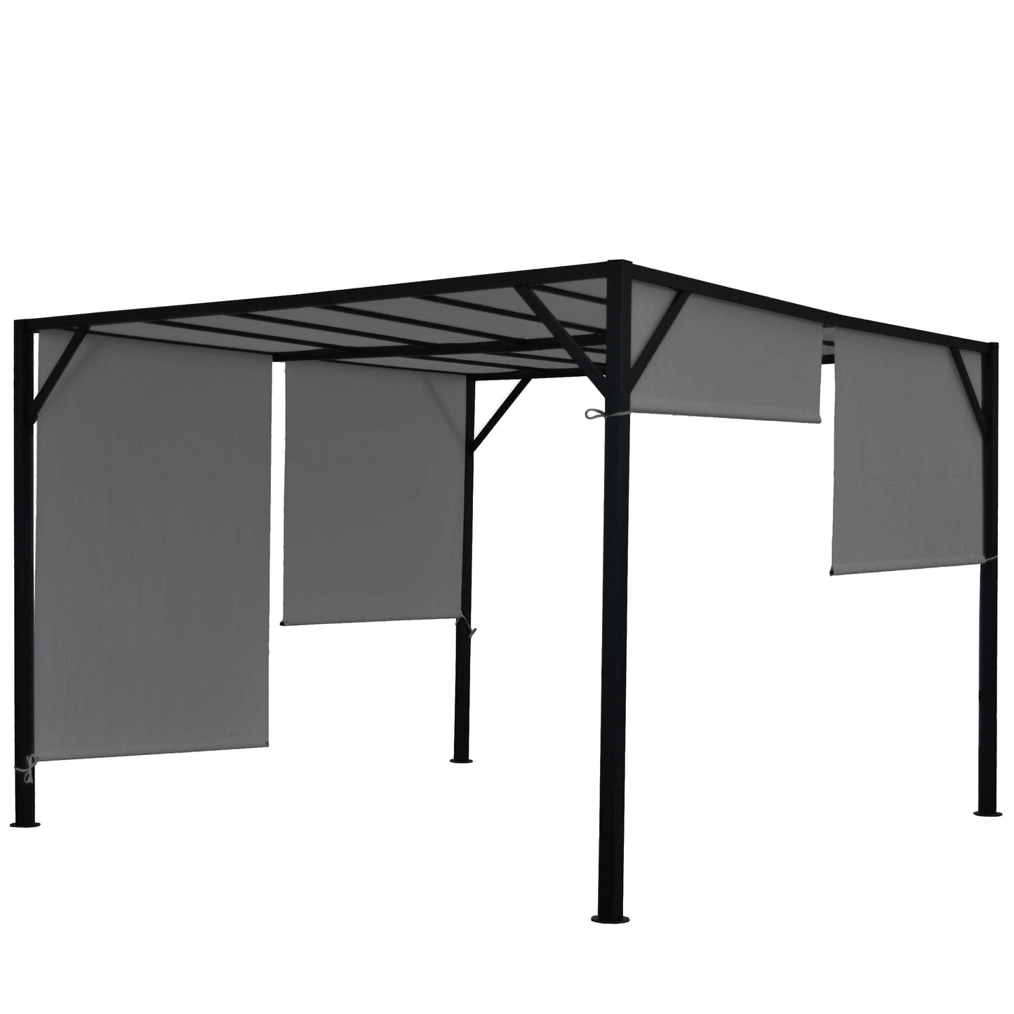 Cosmo Casa - Pergola - Schuifdak - Staal - Grijs - 4×4 m