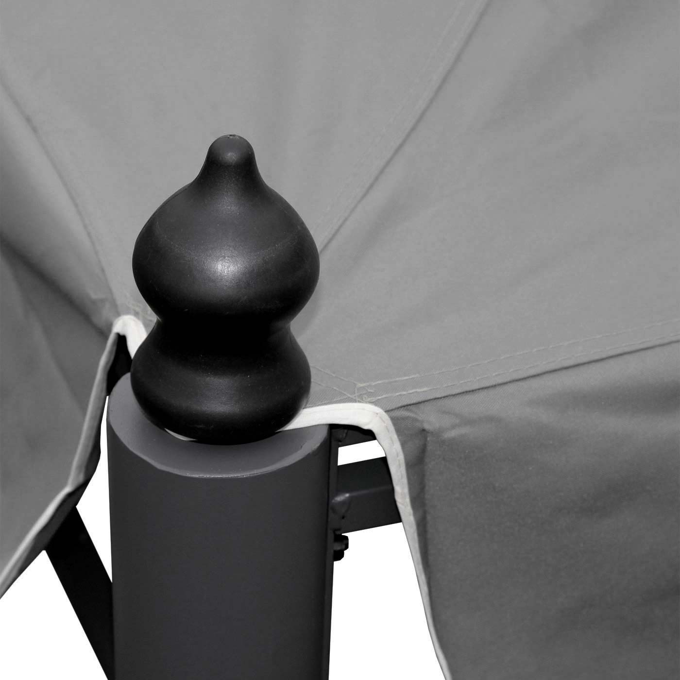 Cosmo Casa - Pergola - Met zijwand - Staal - Grijs - 4×4 m