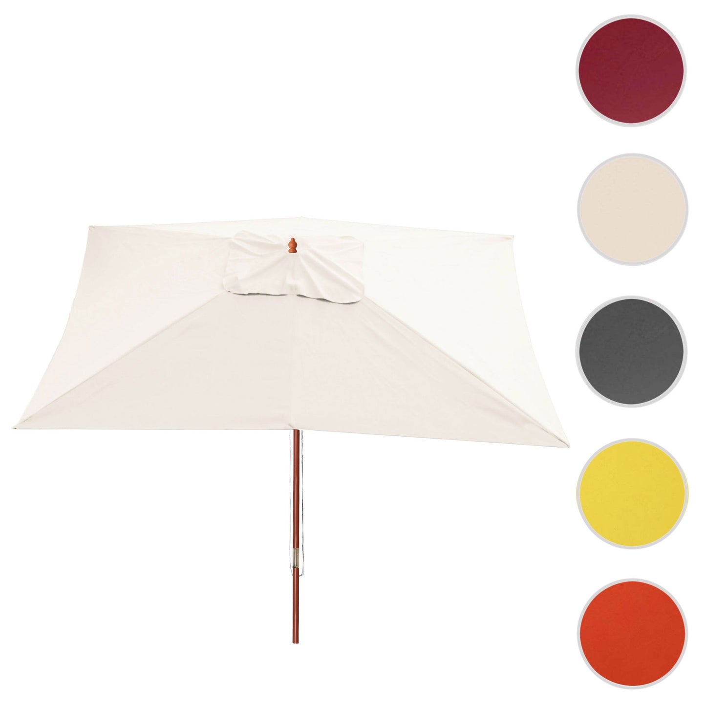 Cosmo Casa - Tuinparasol - Markt - Polyester & Hout - Crème - 3×4 m