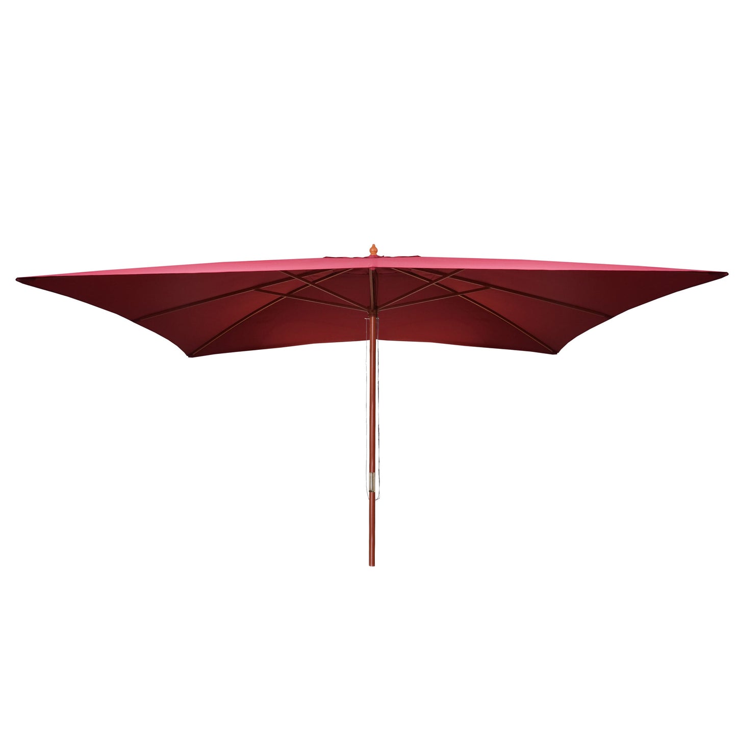 Cosmo Casa - Tuinparasol - Markt - Polyester & Hout - Bordeauxrood - 3×4 m