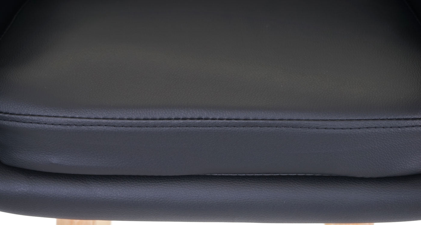 Cosmo Casa - Set van 2 Barkrukken - Vast - Kunstleer - Zwart