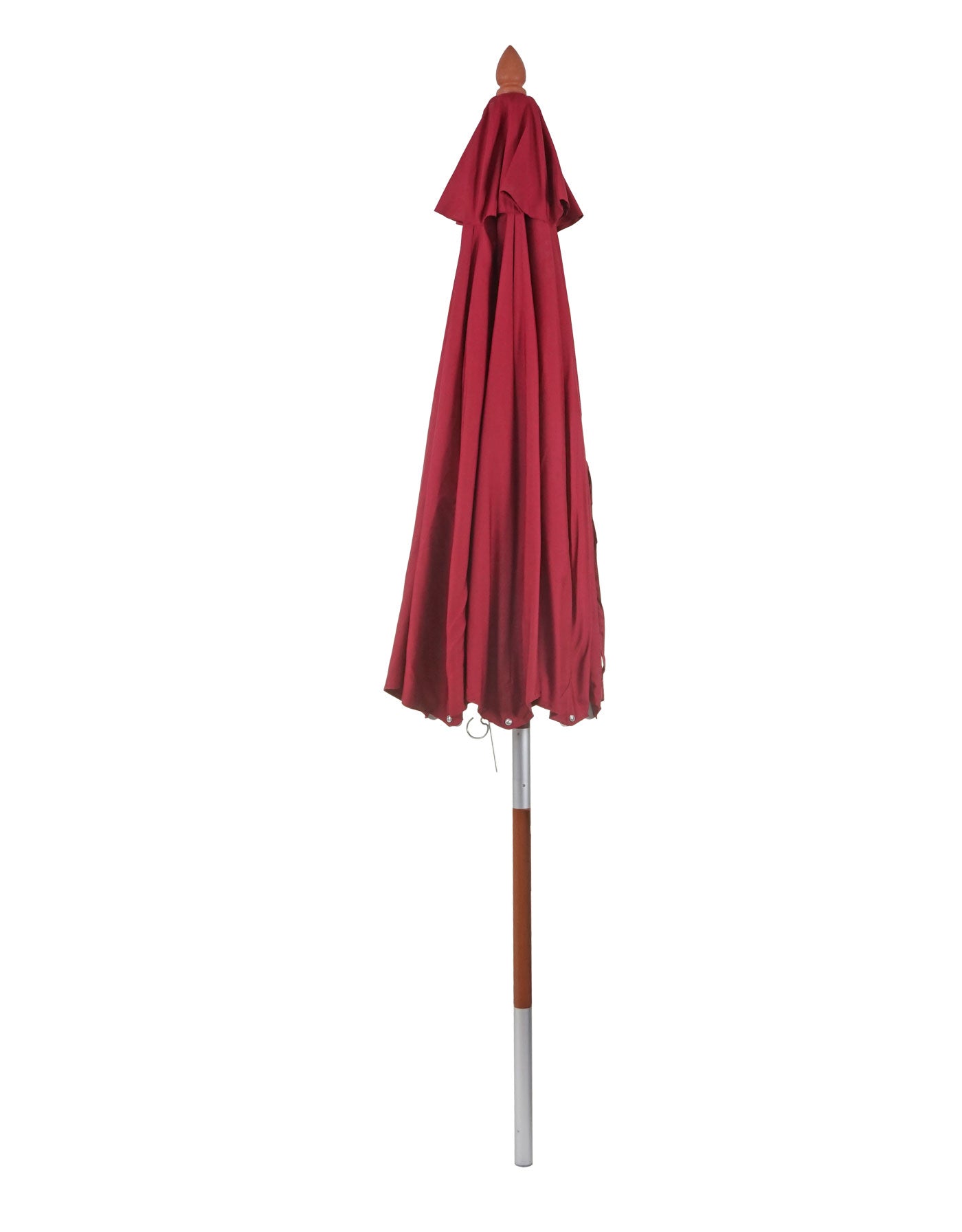 Cosmo Casa - Houten parasol - Trekkoord - Polyester & Hout - Bordeauxrood - Ø3 m