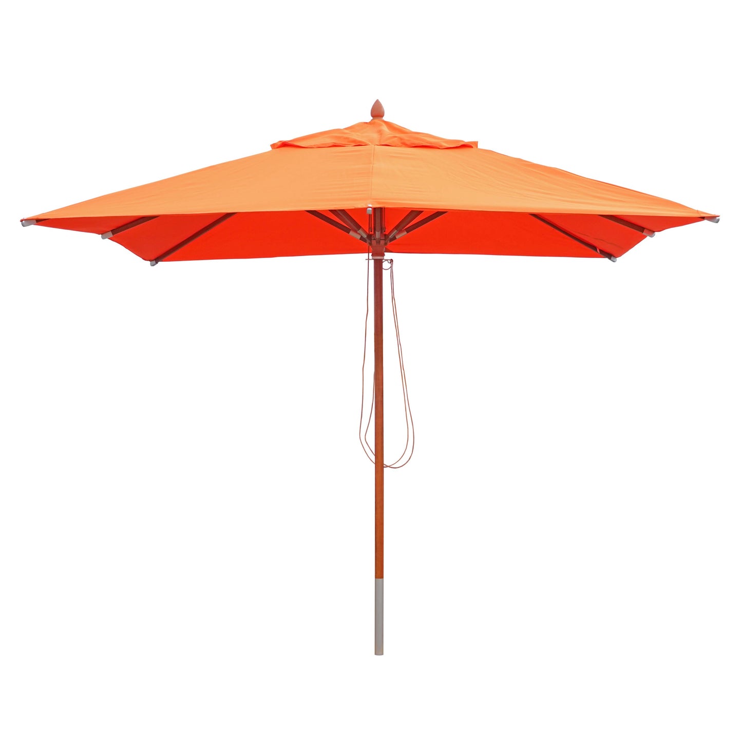 Cosmo Casa - Houten parasol - Trekkoord - Polyester & Hout - Terracotta - 3×3 m