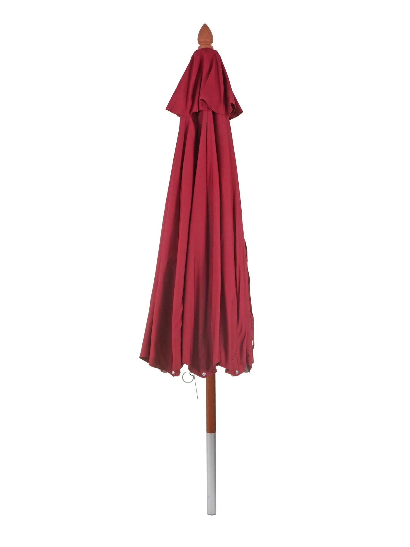 Cosmo Casa - Houten parasol - Trekkoord - Polyester & Hout - Bordeauxrood - Ø4 m