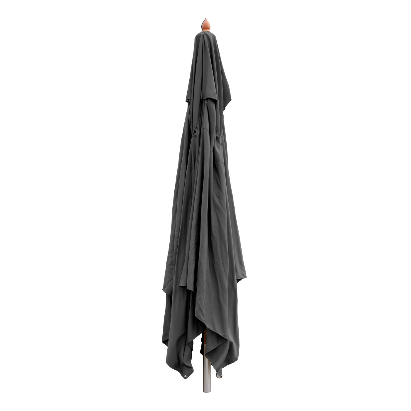 Cosmo Casa - Houten parasol - Trekkoord - Polyester & Hout - Antraciet - 4×4 m
