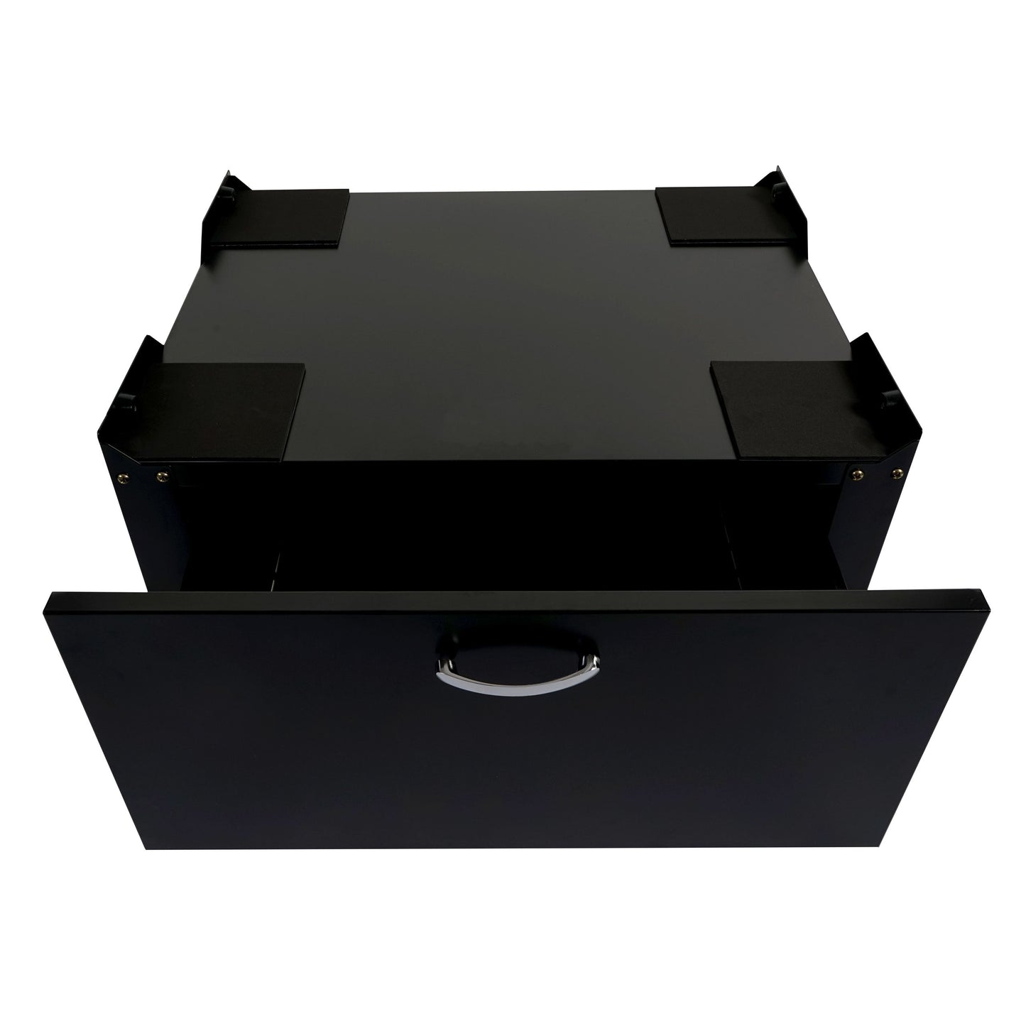 Cosmo Casa - Wasmachineonderkast - Met lade - Metaal - Zwart - 33×61×52 cm