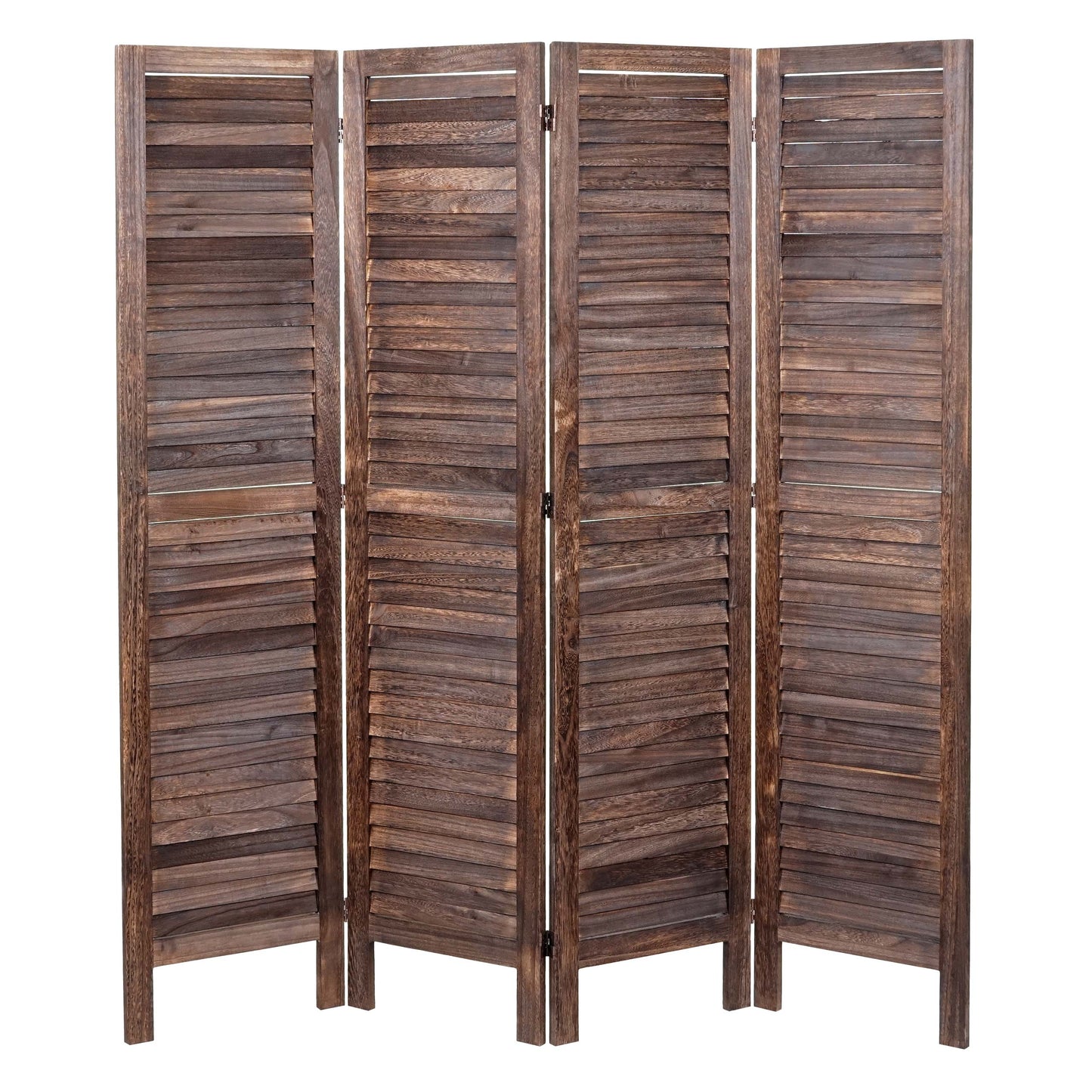 Cosmo Casa - Kamerscherm - Shabby look - Metaal & Textiel - Bruin - 170×162 cm