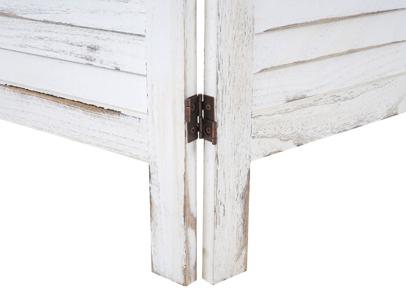 Cosmo Casa - Kamerscherm - Shabby look - Metaal & Textiel - Wit - 170×162 cm